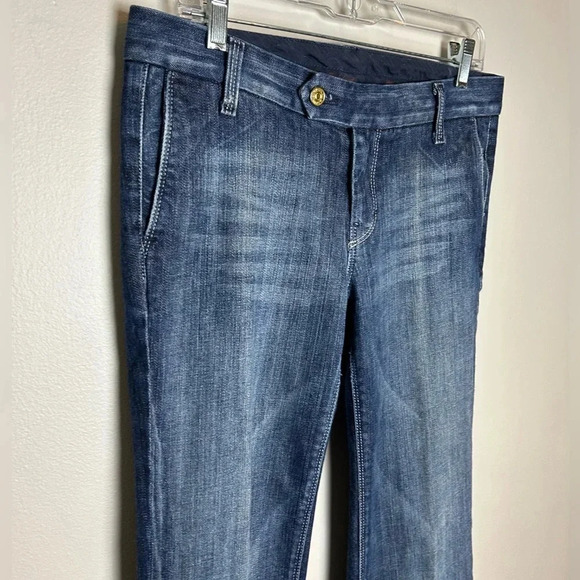 7 For All Mankind Dark Rinse Flare 30 Trouser Low Rise Y2K - Picture 4 of 16